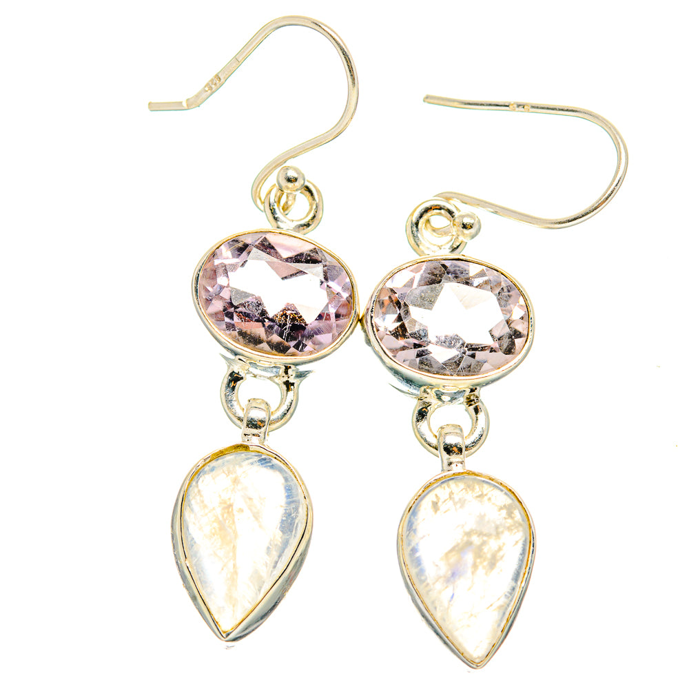 Rainbow Moonstone Earrings handcrafted by Anasilvercos - EARR429616 - Photo 2