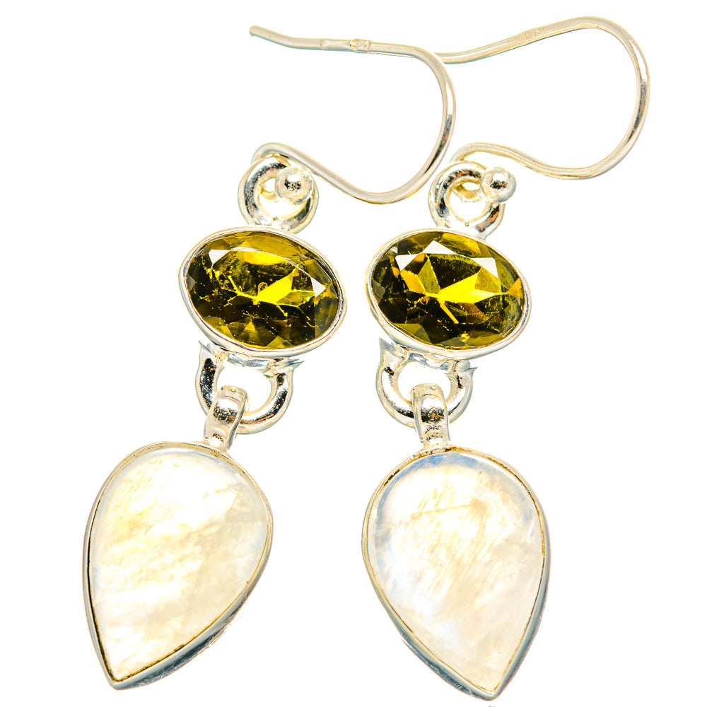 Rainbow Moonstone Earrings handcrafted by Anasilvercos - EARR429617 - Photo 2