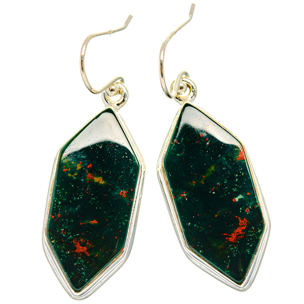 Bloodstone Earrings handcrafted by Anasilvercos - EARR429618 - Photo 2