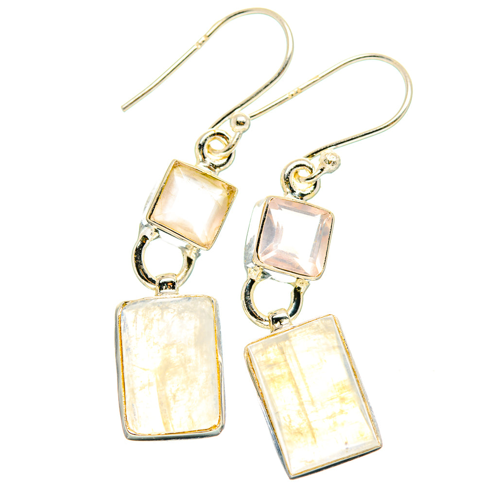 Rainbow Moonstone Earrings handcrafted by Anasilvercos - EARR429619 - Photo 2