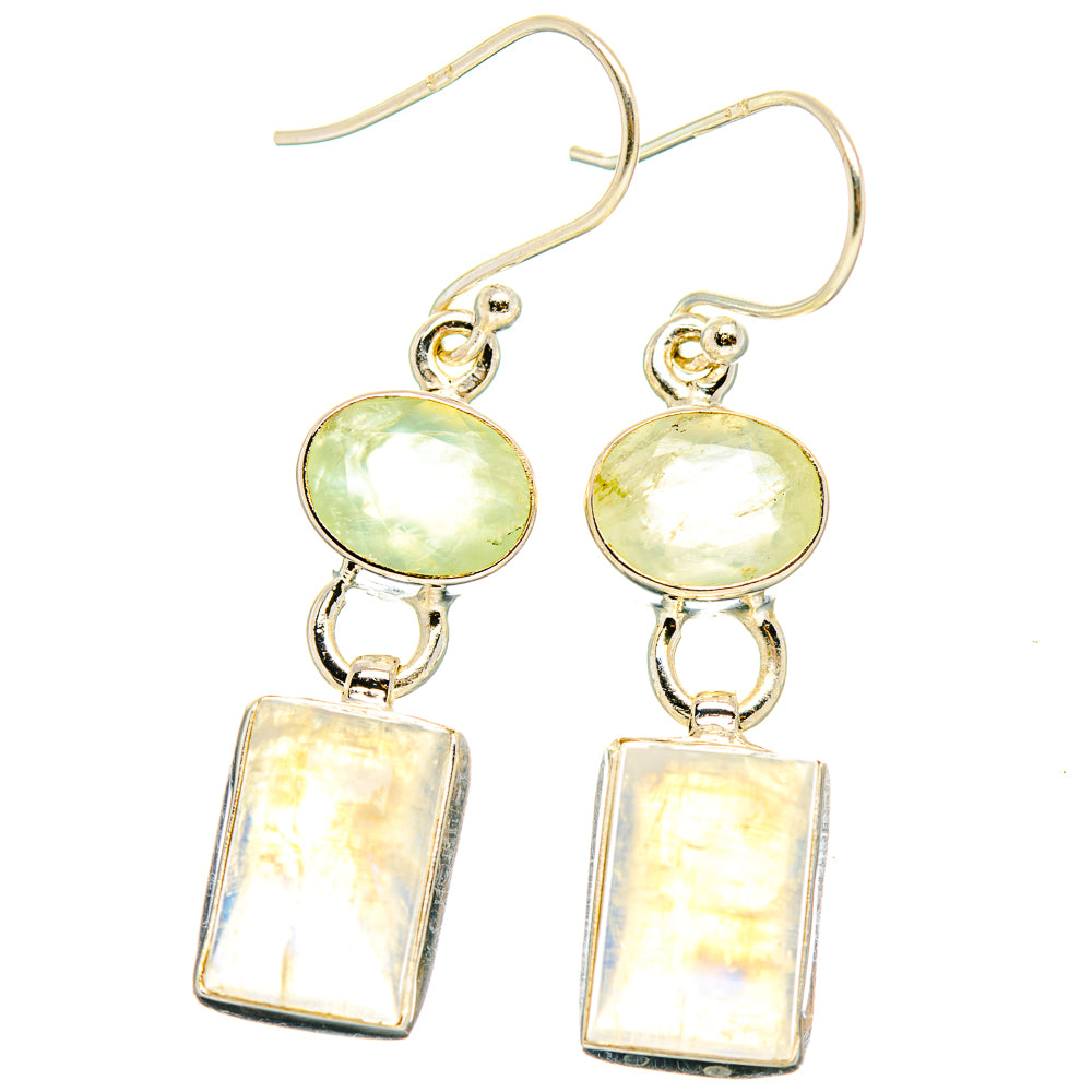 Rainbow Moonstone Earrings handcrafted by Anasilvercos - EARR429621 - Photo 2