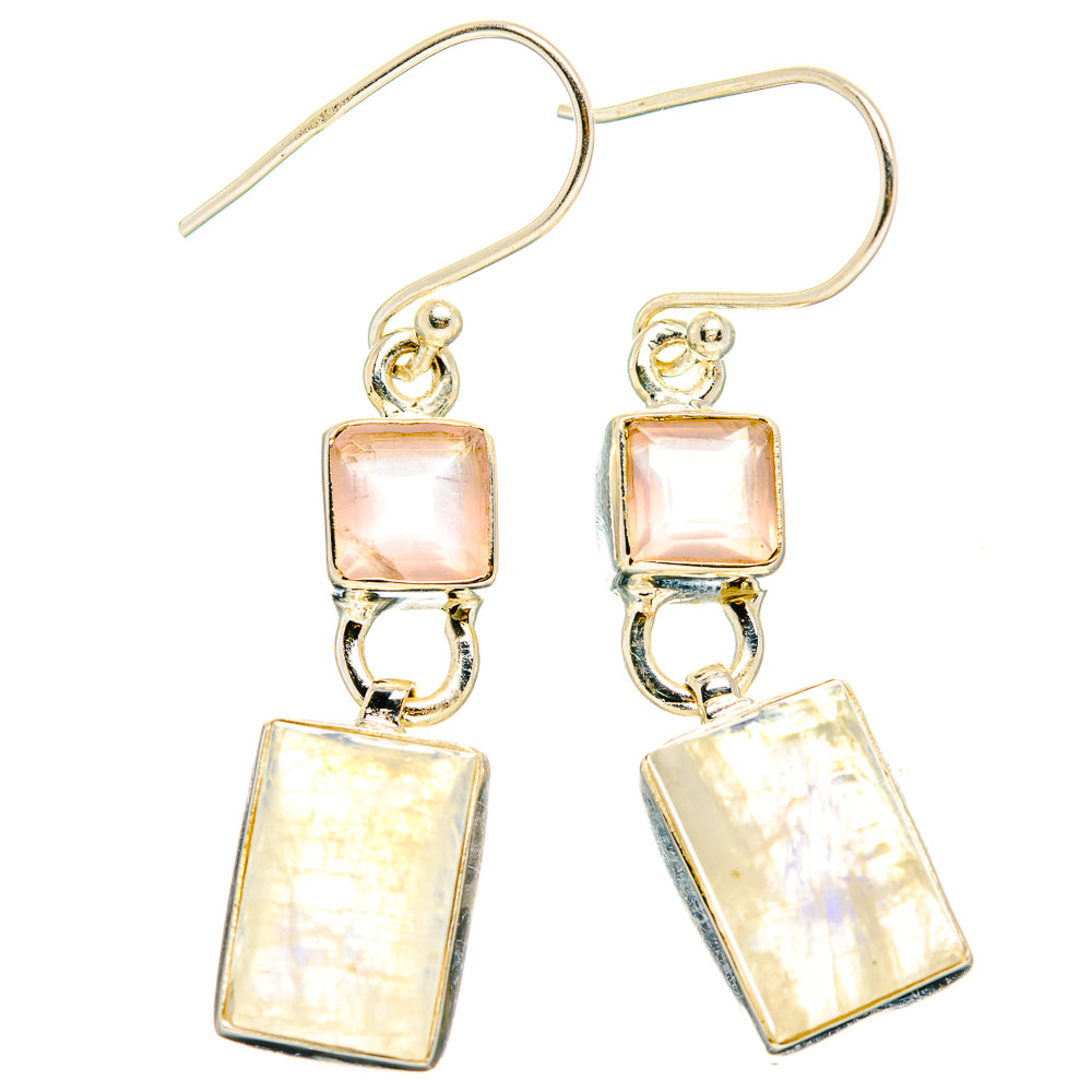 Rainbow Moonstone Earrings handcrafted by Anasilvercos - EARR429622 - Photo 2