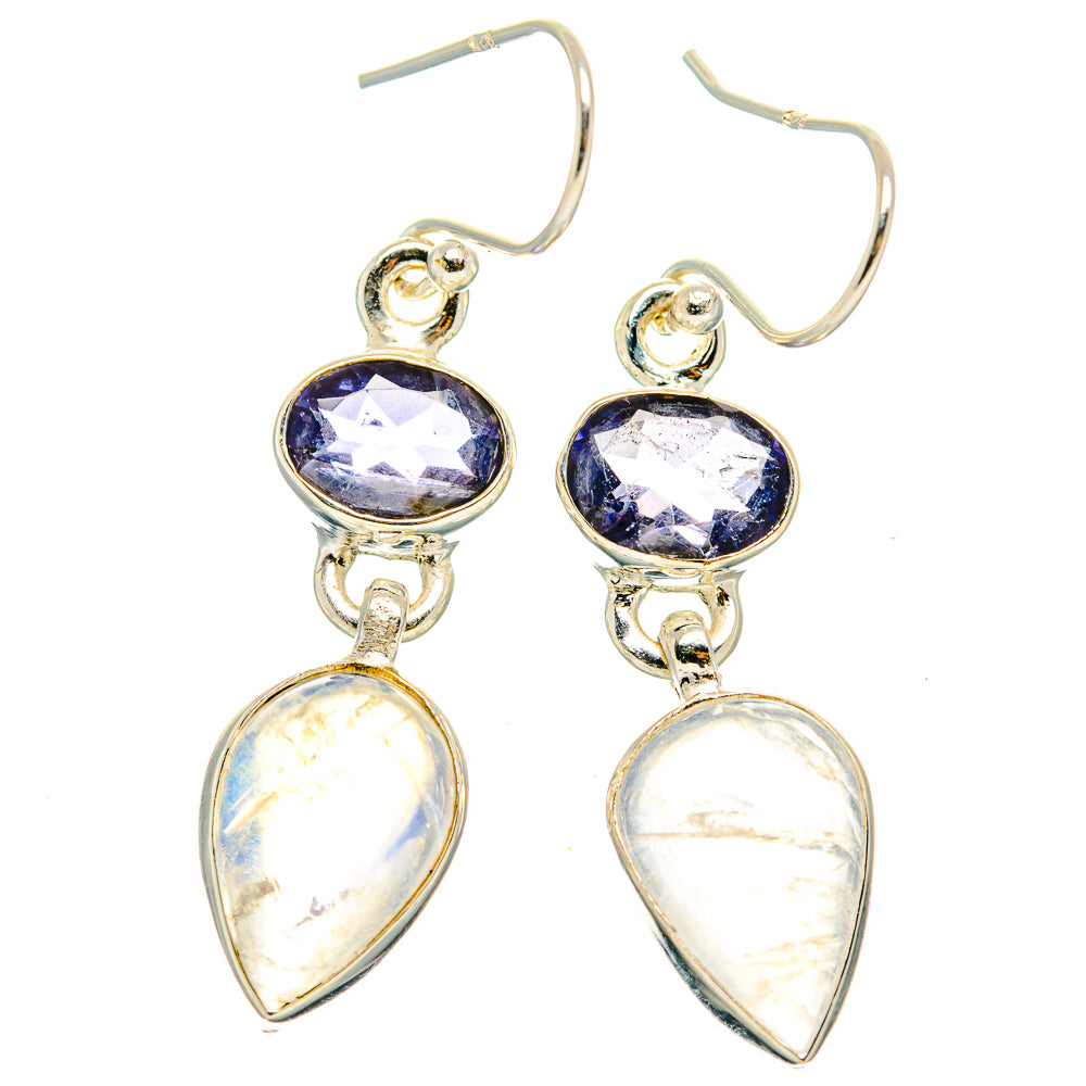 Rainbow Moonstone Earrings handcrafted by Anasilvercos - EARR429624 - Photo 2