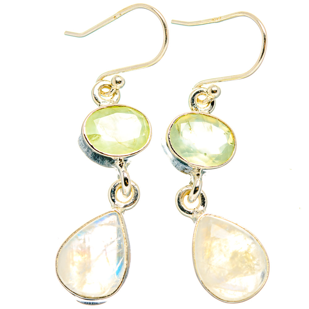 Rainbow Moonstone Earrings handcrafted by Anasilvercos - EARR429625 - Photo 2