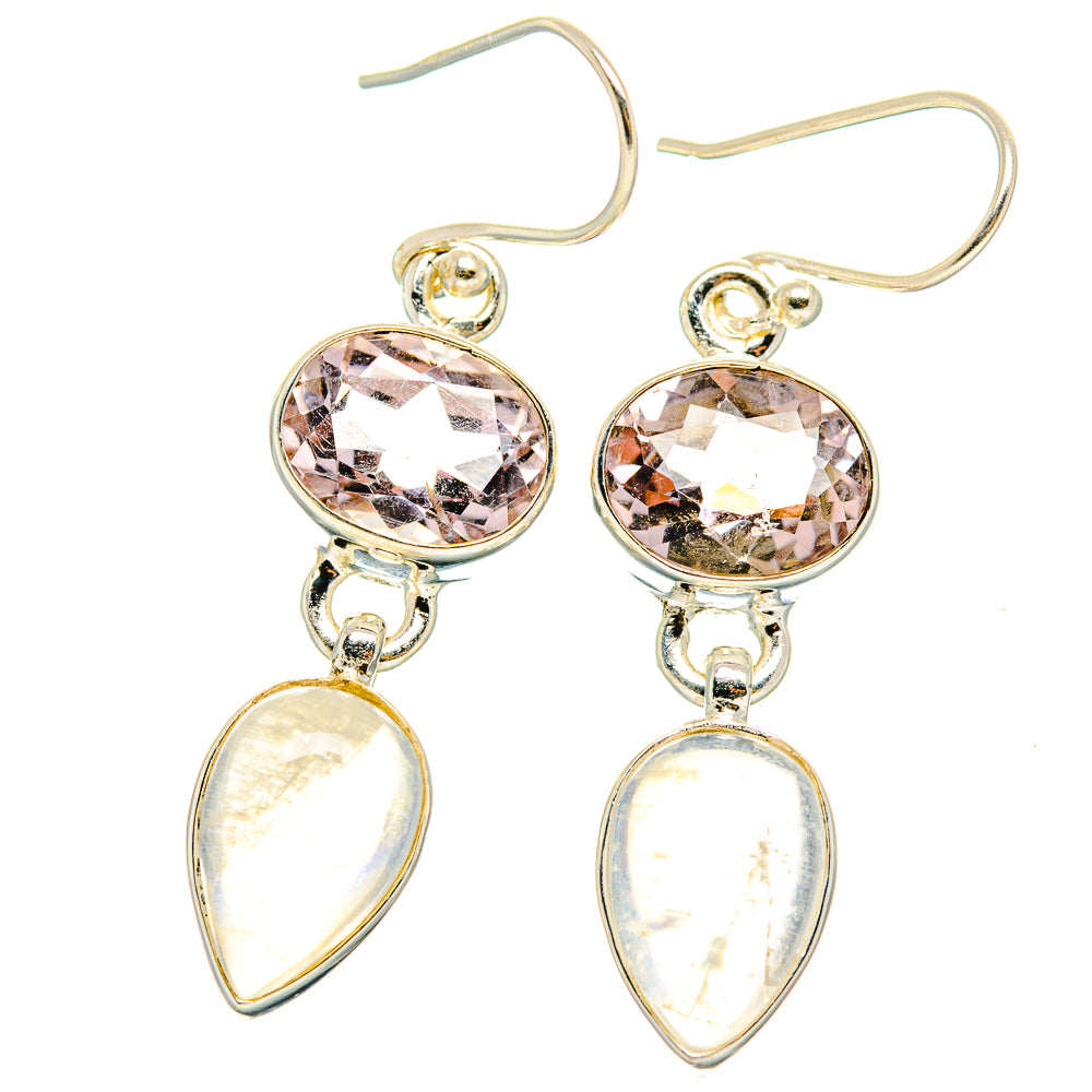 Rainbow Moonstone Earrings handcrafted by Anasilvercos - EARR429626 - Photo 2