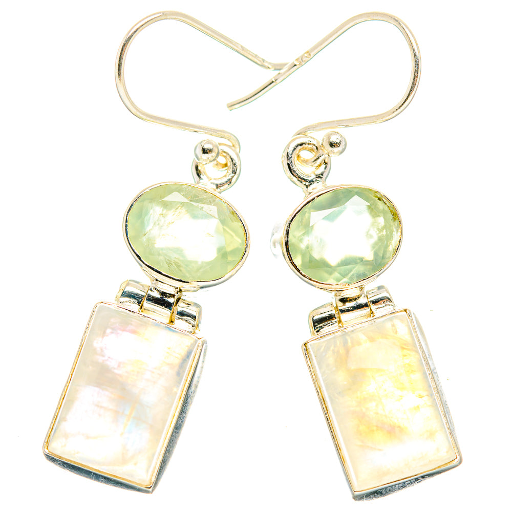 Rainbow Moonstone Earrings handcrafted by Anasilvercos - EARR429627 - Photo 2