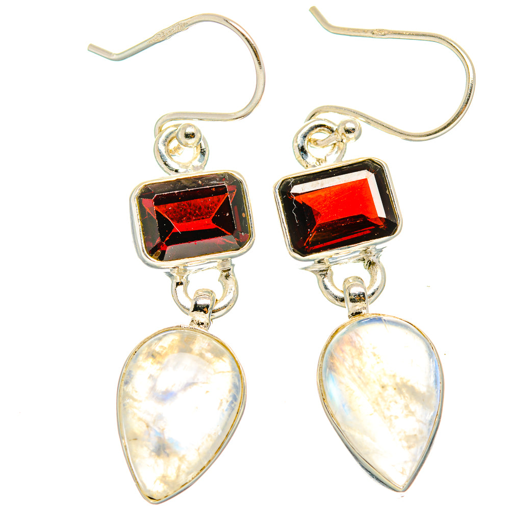 Rainbow Moonstone Earrings handcrafted by Anasilvercos - EARR429629 - Photo 2