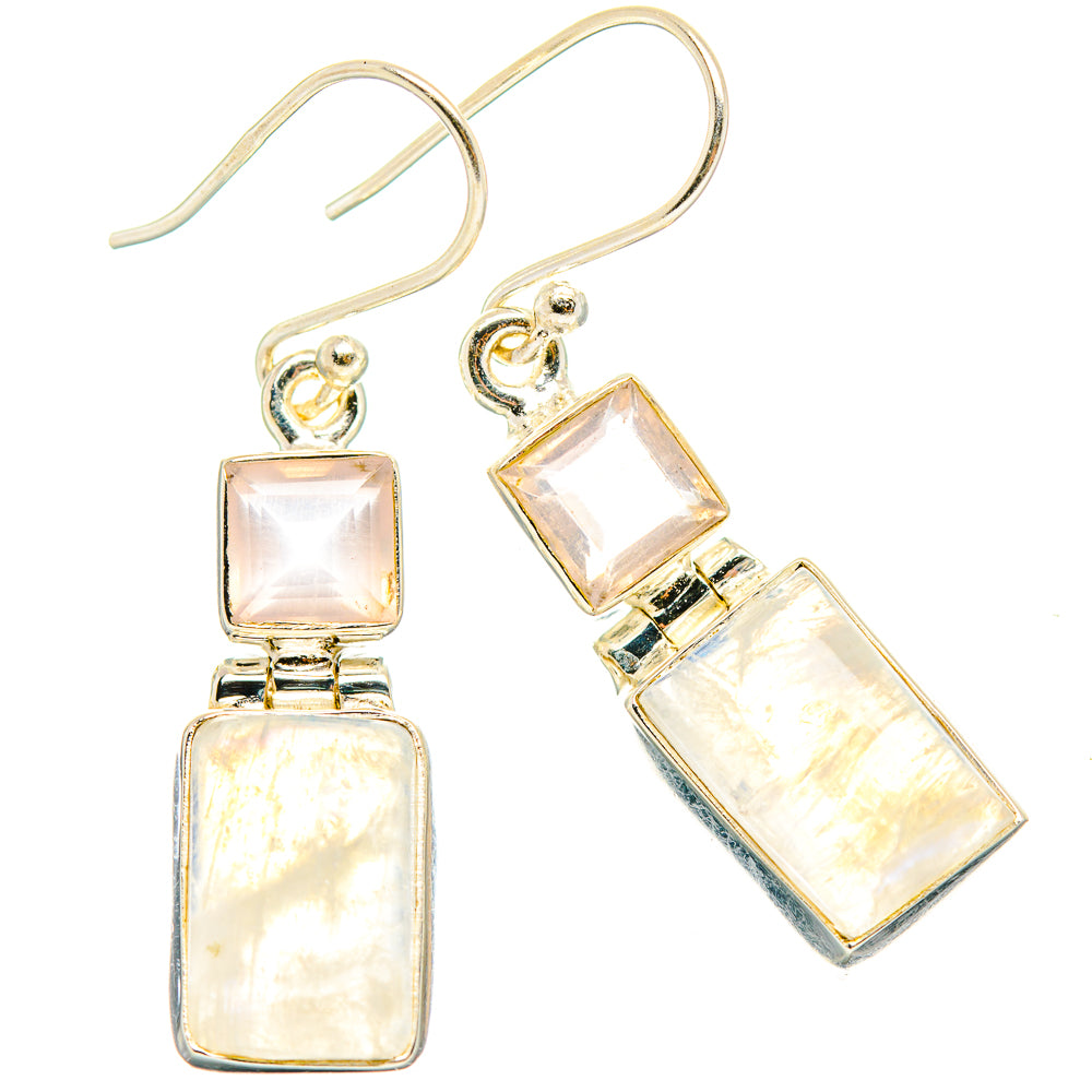 Rainbow Moonstone Earrings handcrafted by Anasilvercos - EARR429630 - Photo 2