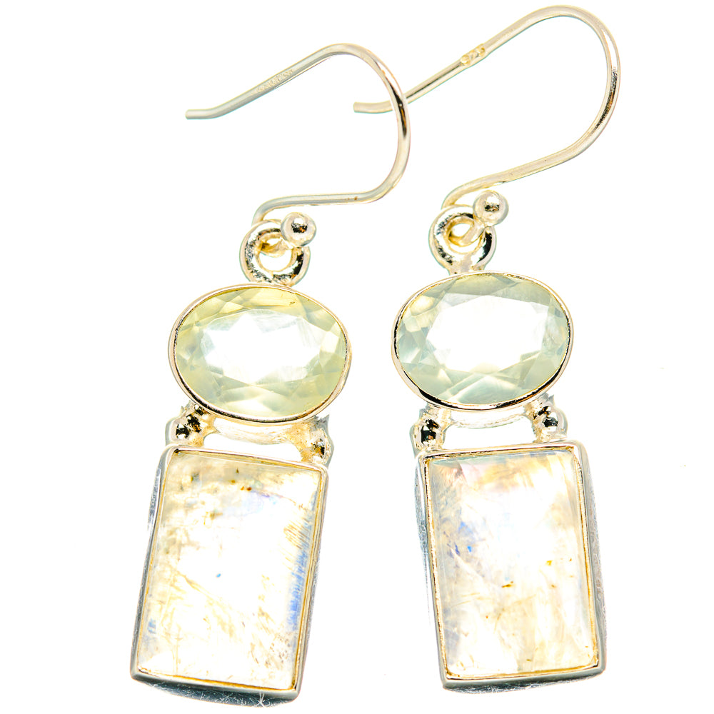 Rainbow Moonstone Earrings handcrafted by Anasilvercos - EARR429631 - Photo 2