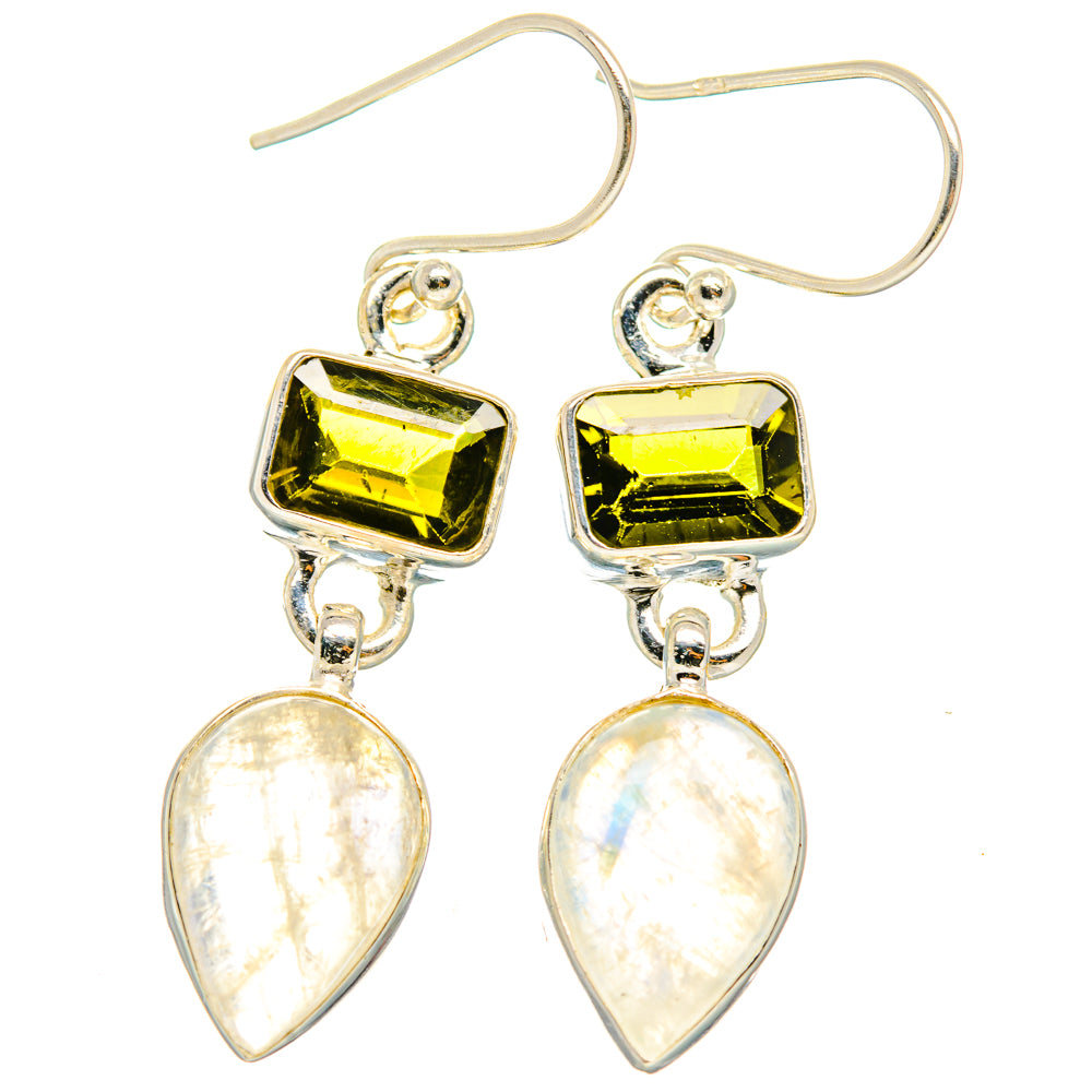Rainbow Moonstone Earrings handcrafted by Anasilvercos - EARR429632 - Photo 2