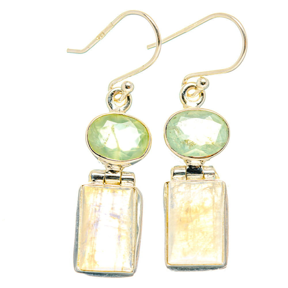 Rainbow Moonstone Earrings handcrafted by Anasilvercos - EARR429633 - Photo 2