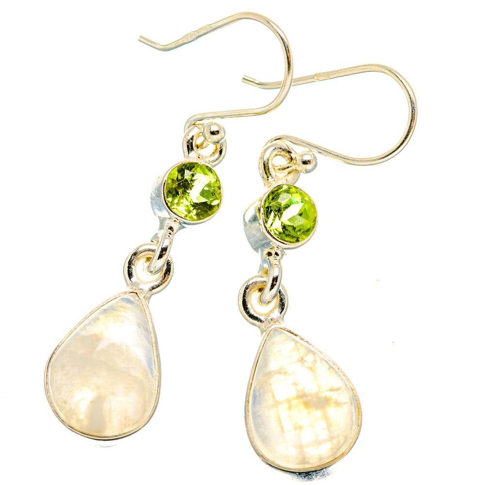 Rainbow Moonstone Earrings handcrafted by Anasilvercos - EARR429634 - Photo 2