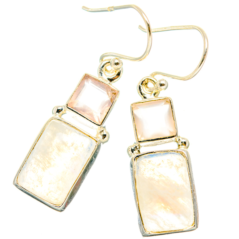 Rainbow Moonstone Earrings handcrafted by Anasilvercos - EARR429635 - Photo 2