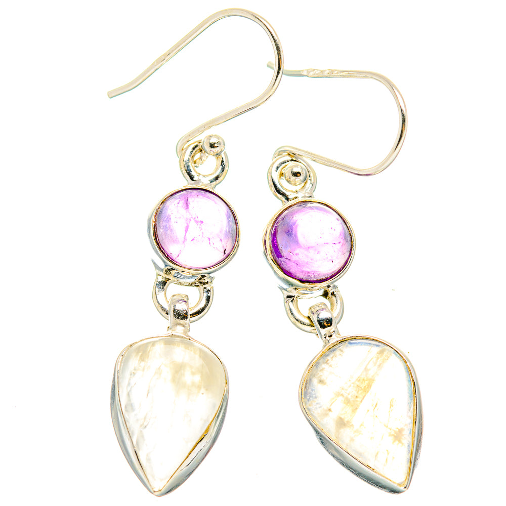 Rainbow Moonstone Earrings handcrafted by Anasilvercos - EARR429636 - Photo 2