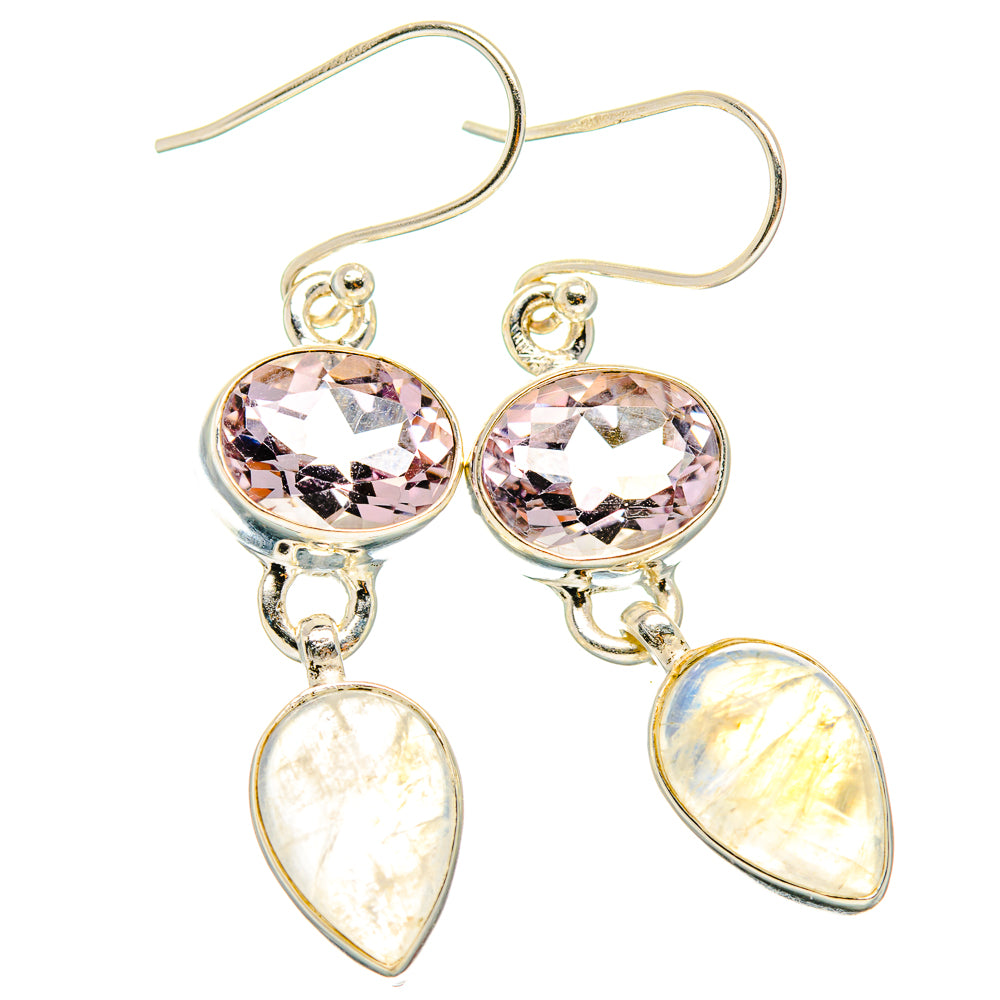 Rainbow Moonstone Earrings handcrafted by Anasilvercos - EARR429637 - Photo 2