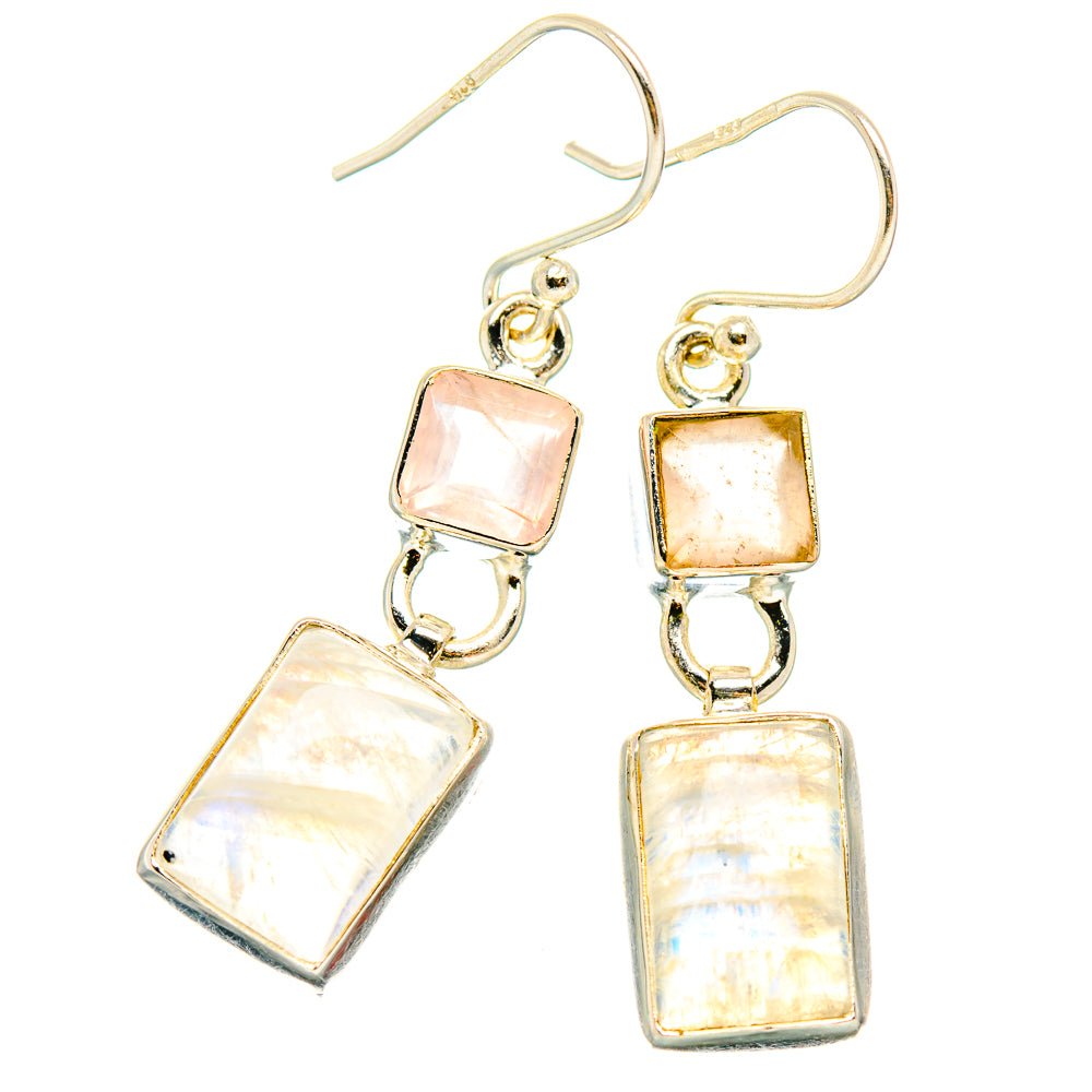 Rainbow Moonstone Earrings handcrafted by Anasilvercos - EARR429638 - Photo 2