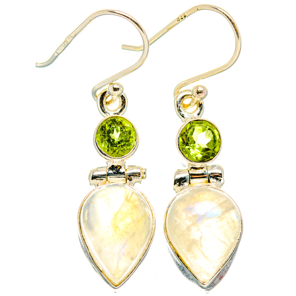 Rainbow Moonstone Earrings handcrafted by Anasilvercos - EARR429639 - Photo 2