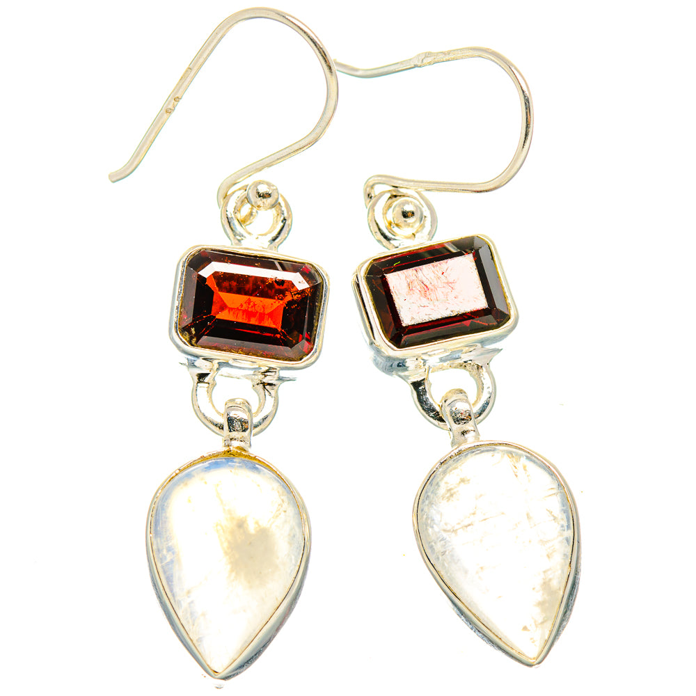 Rainbow Moonstone Earrings handcrafted by Anasilvercos - EARR429640 - Photo 2