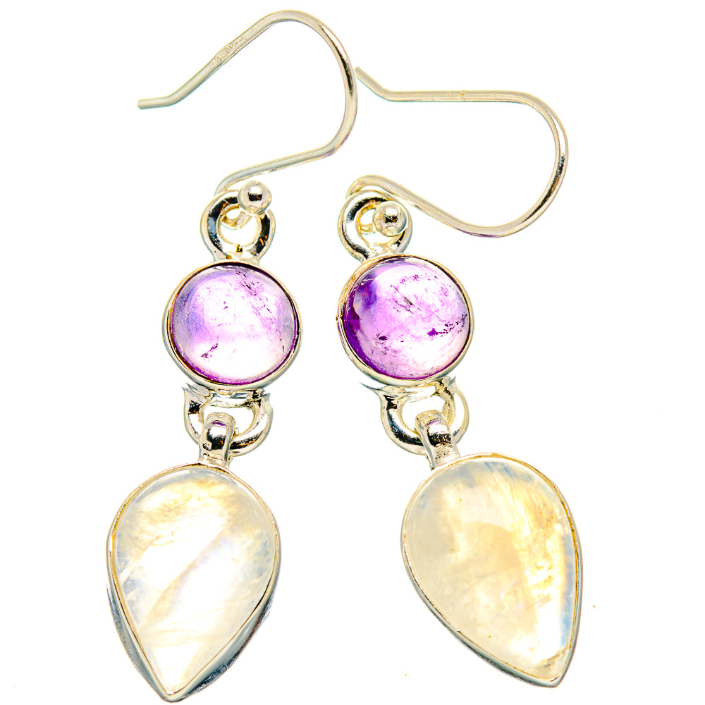 Rainbow Moonstone Earrings handcrafted by Anasilvercos - EARR429641 - Photo 2
