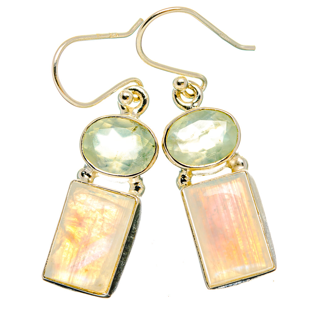 Rainbow Moonstone Earrings handcrafted by Anasilvercos - EARR429667 - Photo 2
