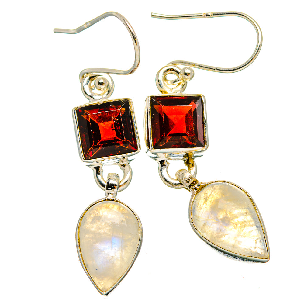 Rainbow Moonstone Earrings handcrafted by Anasilvercos - EARR429669 - Photo 2