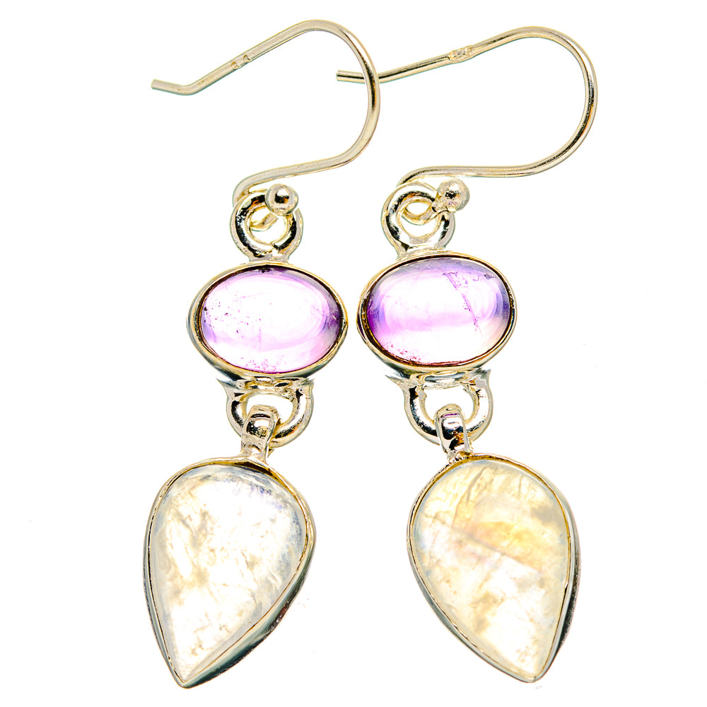 Rainbow Moonstone Earrings handcrafted by Anasilvercos - EARR429670 - Photo 2