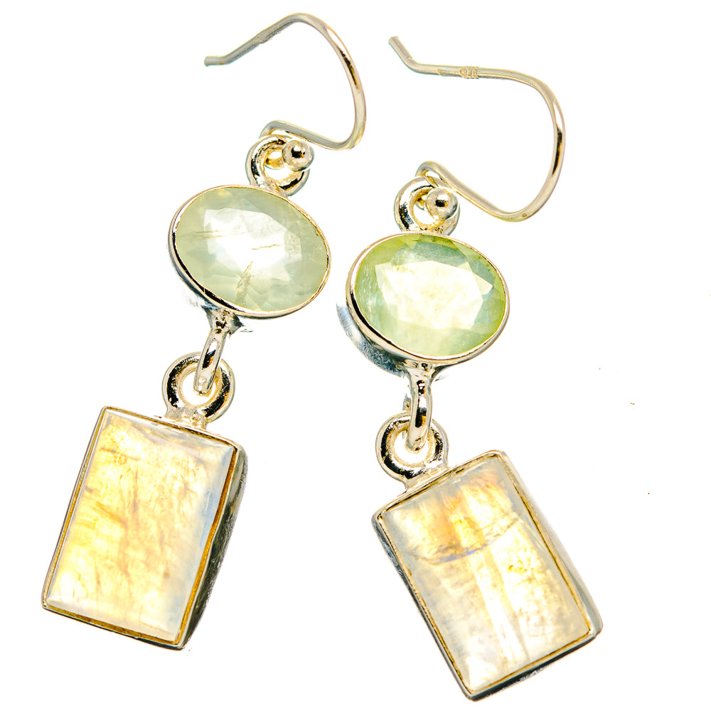 Rainbow Moonstone Earrings handcrafted by Anasilvercos - EARR429672 - Photo 2