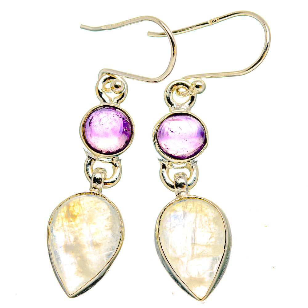 Rainbow Moonstone Earrings handcrafted by Anasilvercos - EARR429678 - Photo 2