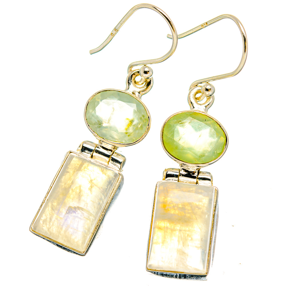 Rainbow Moonstone Earrings handcrafted by Anasilvercos - EARR429679 - Photo 2