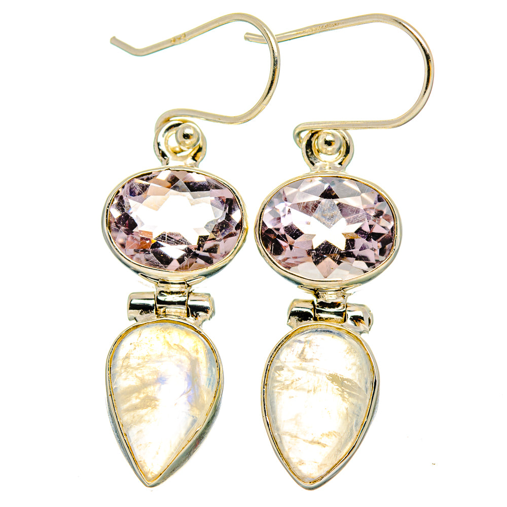 Rainbow Moonstone Earrings handcrafted by Anasilvercos - EARR429680 - Photo 2