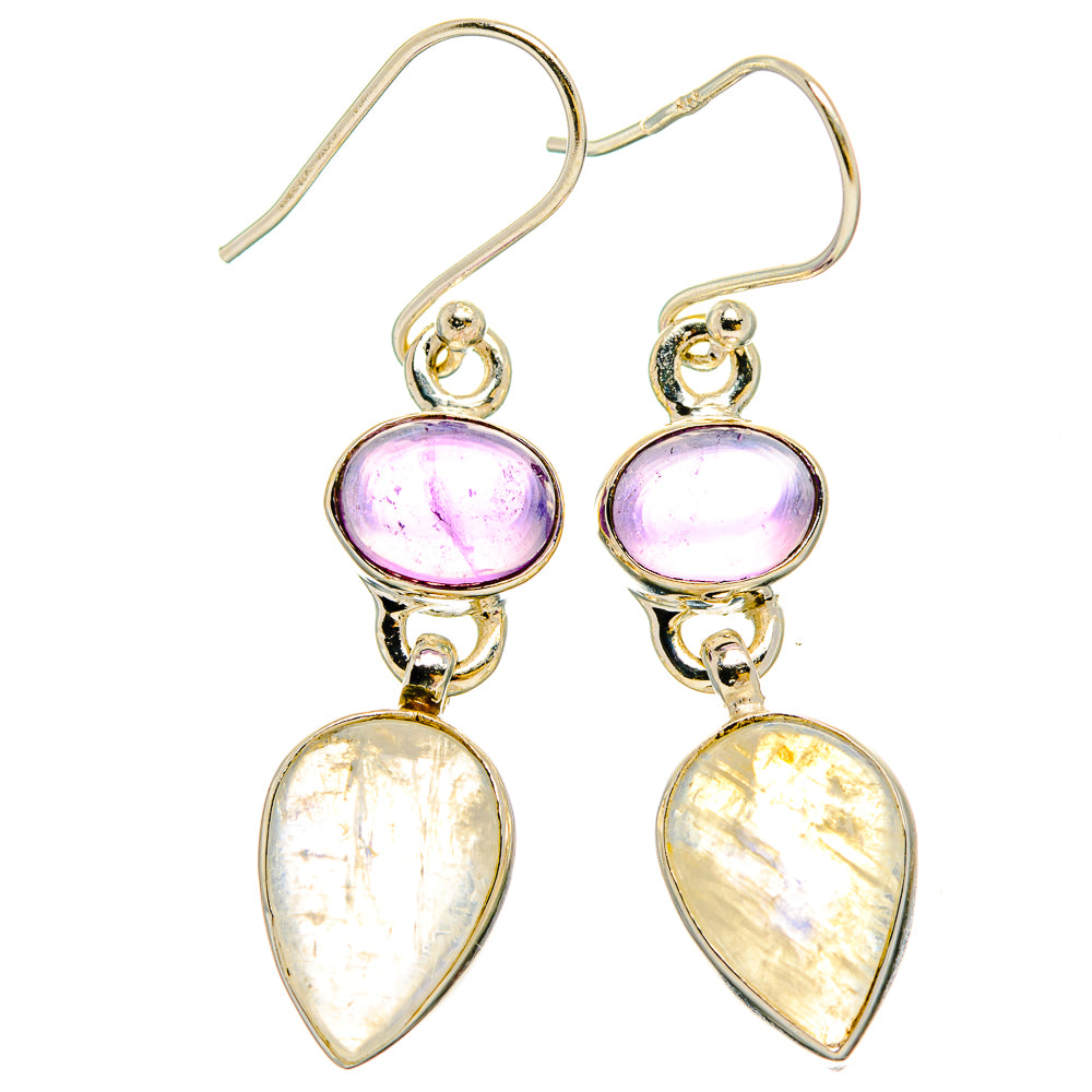 Rainbow Moonstone Earrings handcrafted by Anasilvercos - EARR429682 - Photo 2