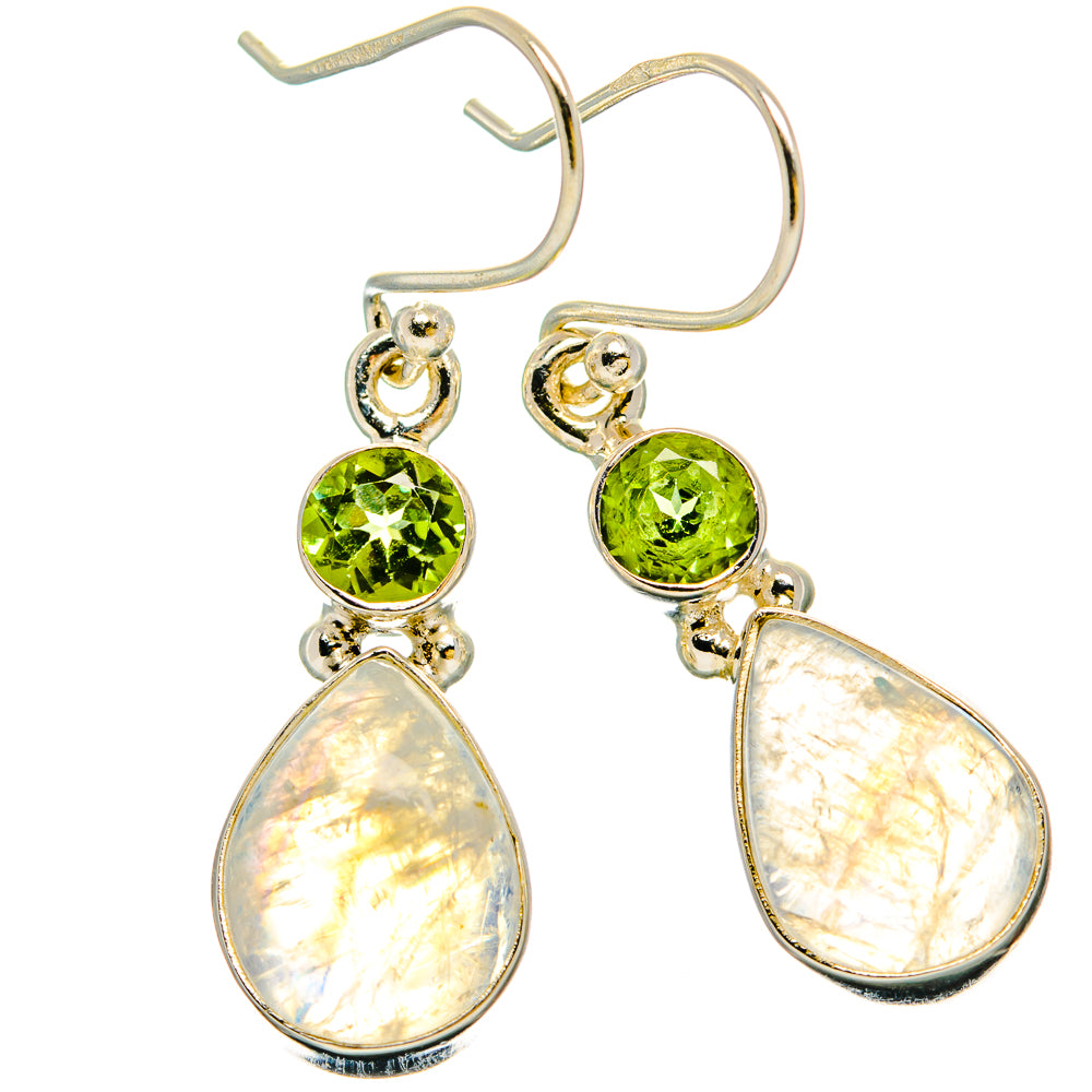 Rainbow Moonstone Earrings handcrafted by Anasilvercos - EARR429683 - Photo 2