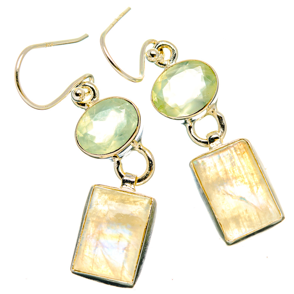 Rainbow Moonstone Earrings handcrafted by Anasilvercos - EARR429684 - Photo 2