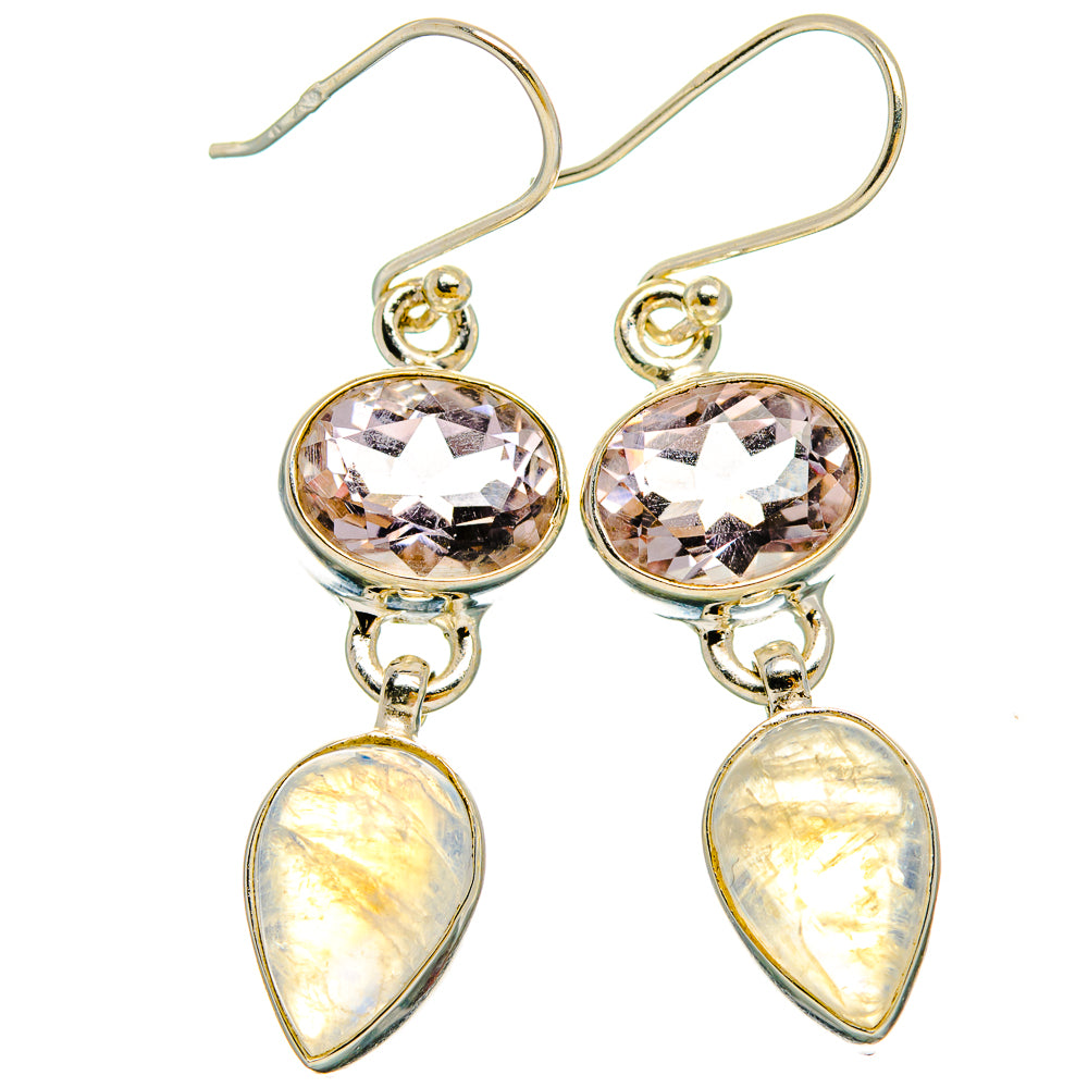Rainbow Moonstone Earrings handcrafted by Anasilvercos - EARR429686 - Photo 2