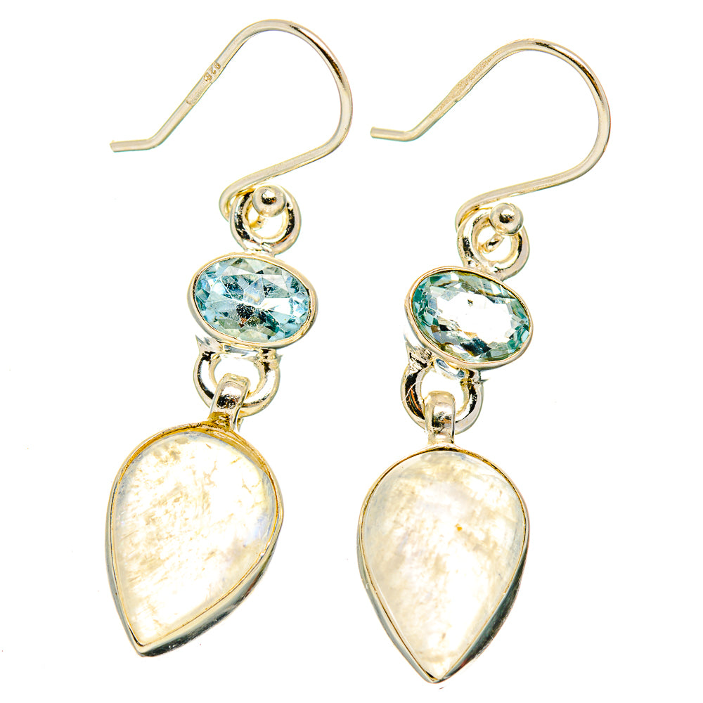 Rainbow Moonstone Earrings handcrafted by Anasilvercos - EARR429687 - Photo 2