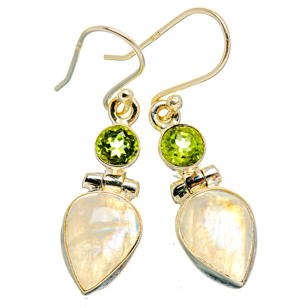 Rainbow Moonstone Earrings handcrafted by Anasilvercos - EARR429689 - Photo 2