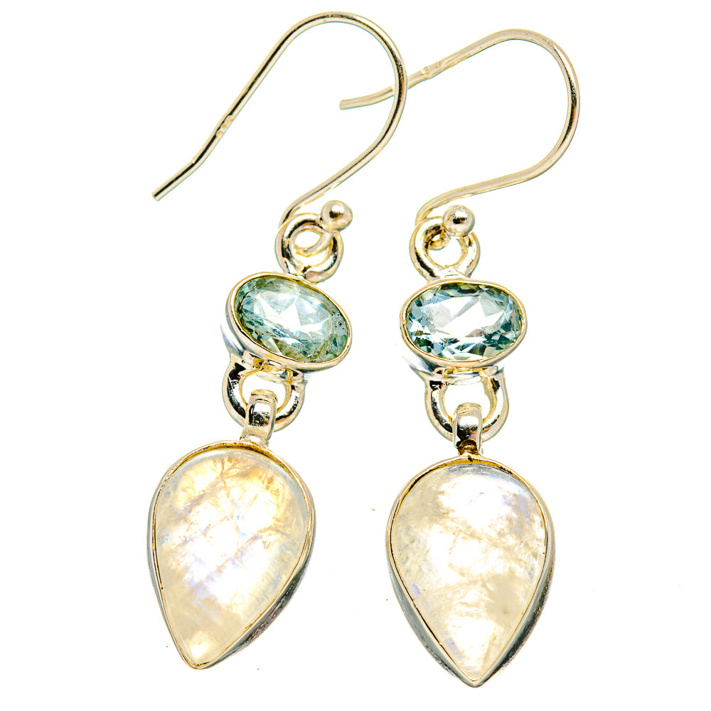 Rainbow Moonstone Earrings handcrafted by Anasilvercos - EARR429690 - Photo 2