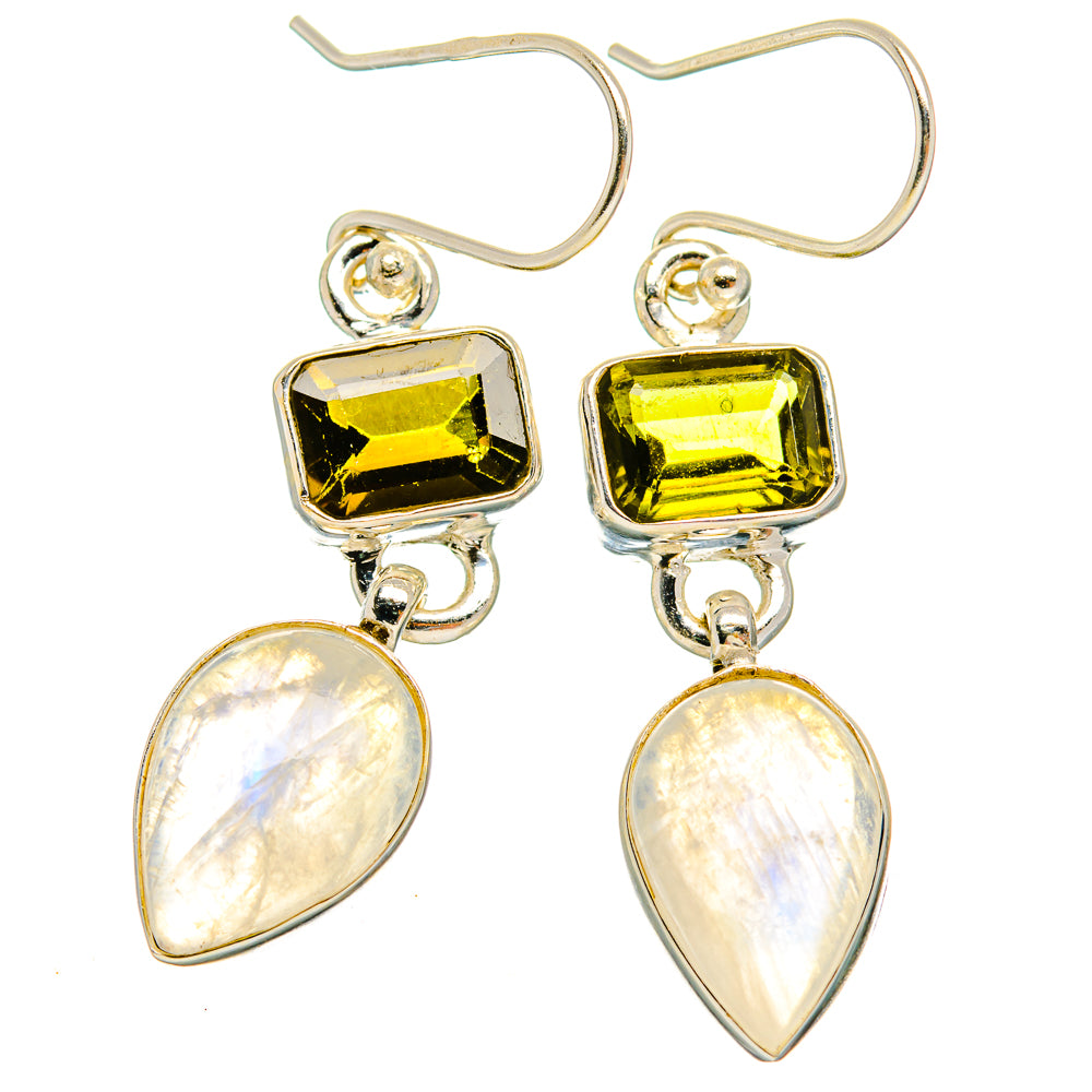 Rainbow Moonstone Earrings handcrafted by Anasilvercos - EARR429691 - Photo 2