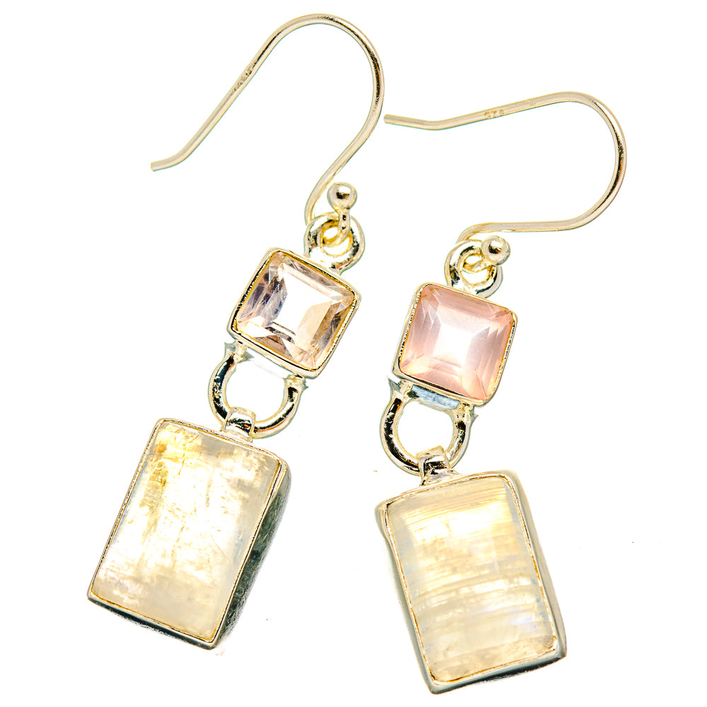 Rainbow Moonstone Earrings handcrafted by Anasilvercos - EARR429692 - Photo 2