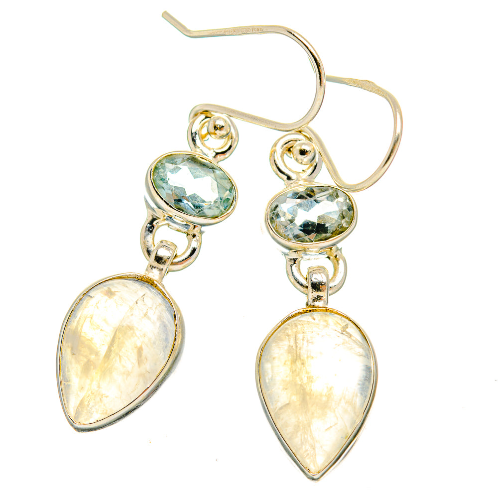 Rainbow Moonstone Earrings handcrafted by Anasilvercos - EARR429693 - Photo 2