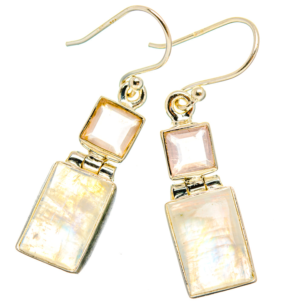 Rainbow Moonstone Earrings handcrafted by Anasilvercos - EARR429695 - Photo 2