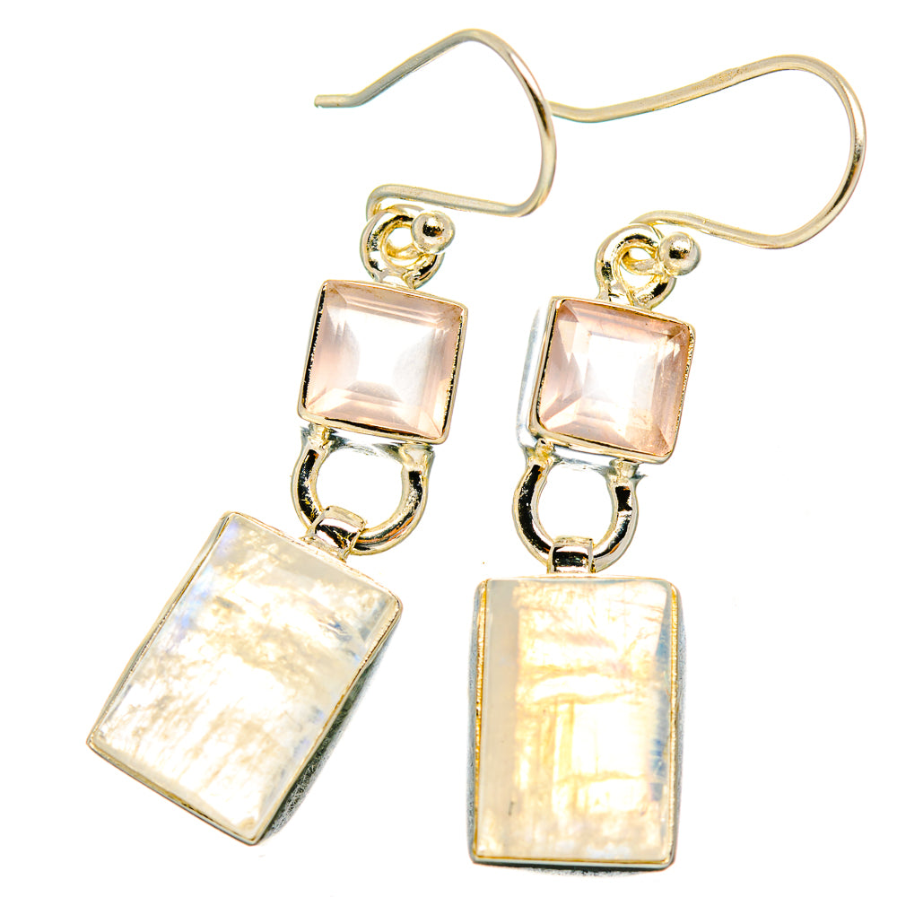 Rainbow Moonstone Earrings handcrafted by Anasilvercos - EARR429696 - Photo 2