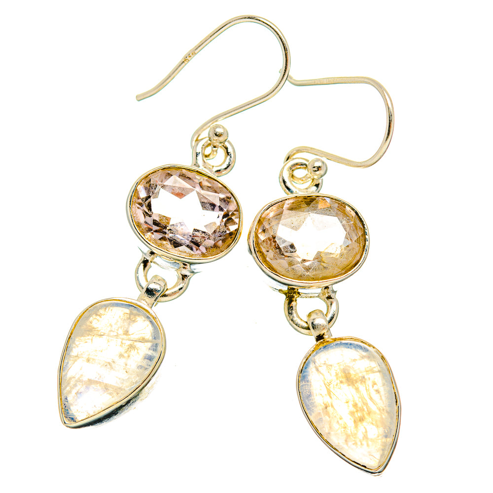 Rainbow Moonstone Earrings handcrafted by Anasilvercos - EARR429697 - Photo 2