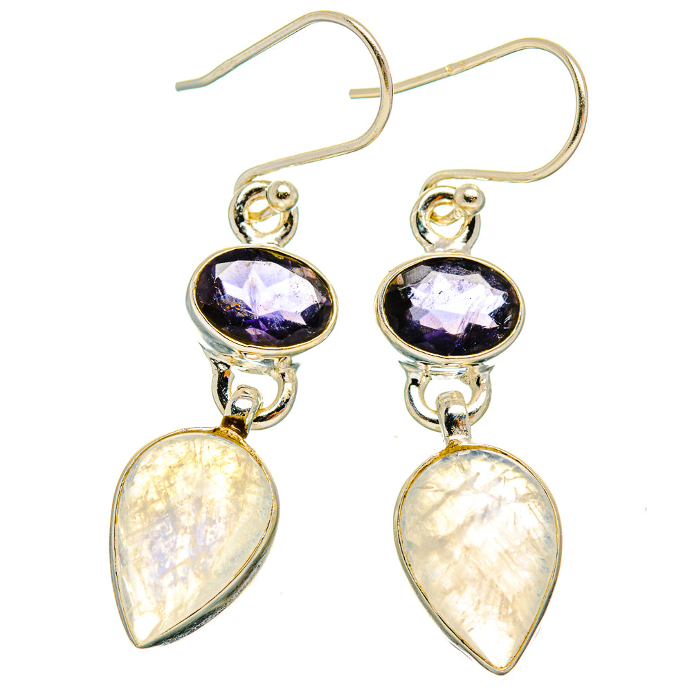 Rainbow Moonstone Earrings handcrafted by Anasilvercos - EARR429698 - Photo 2