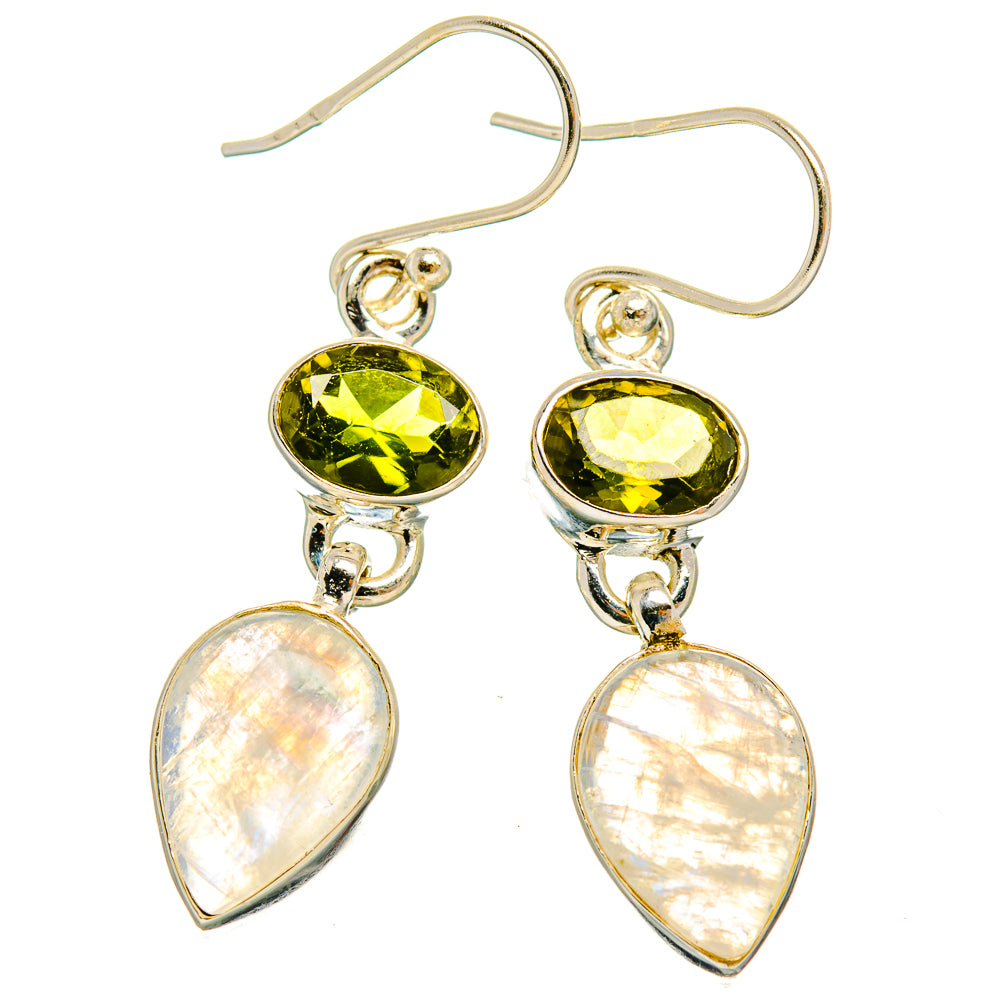 Rainbow Moonstone Earrings handcrafted by Anasilvercos - EARR429700 - Photo 2