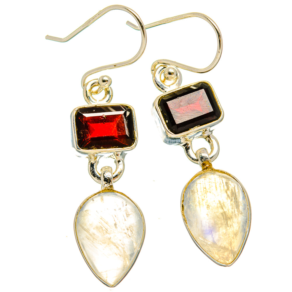 Rainbow Moonstone Earrings handcrafted by Anasilvercos - EARR429704 - Photo 2