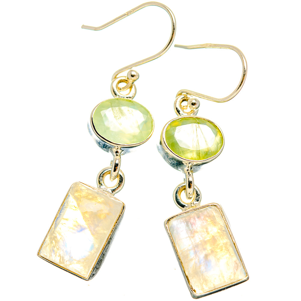Rainbow Moonstone Earrings handcrafted by Anasilvercos - EARR429707 - Photo 2