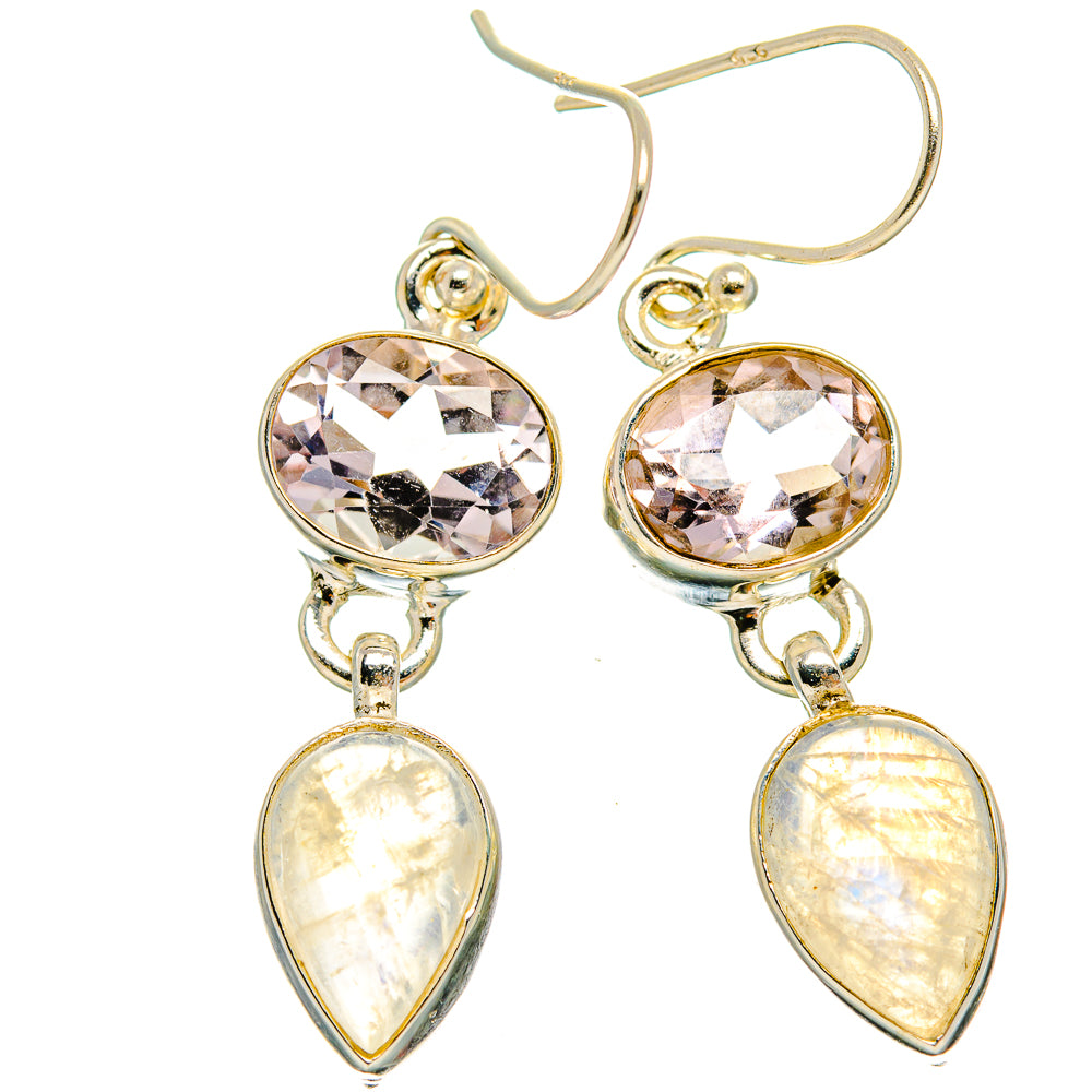 Rainbow Moonstone Earrings handcrafted by Anasilvercos - EARR429708 - Photo 2