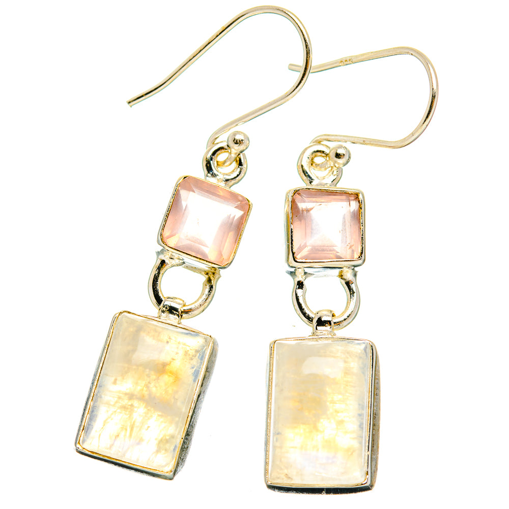 Rainbow Moonstone Earrings handcrafted by Anasilvercos - EARR429709 - Photo 2