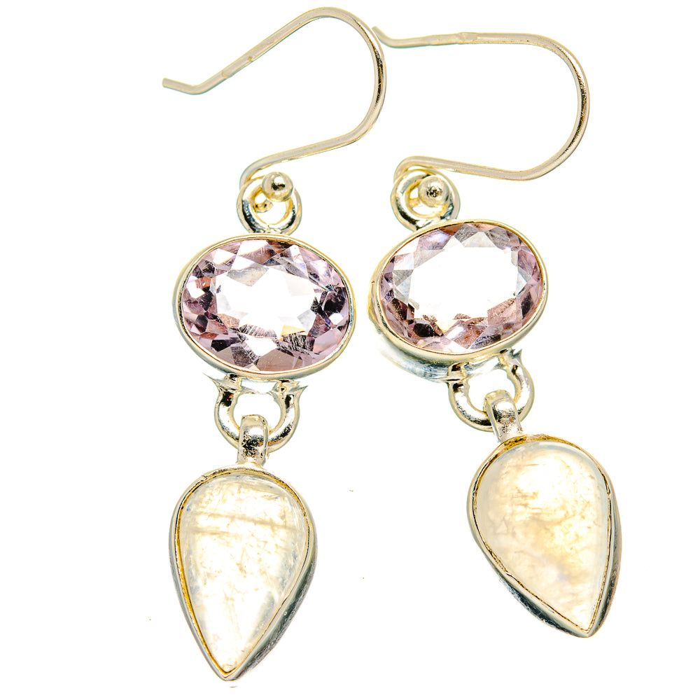 Rainbow Moonstone Earrings handcrafted by Anasilvercos - EARR429712 - Photo 2